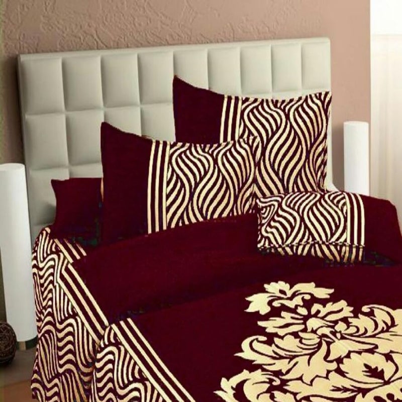 STARNSTYLE Chenille Velvet 500 TC King Size Bedsheet with 2 Pillow Covers - Wine - Image 5